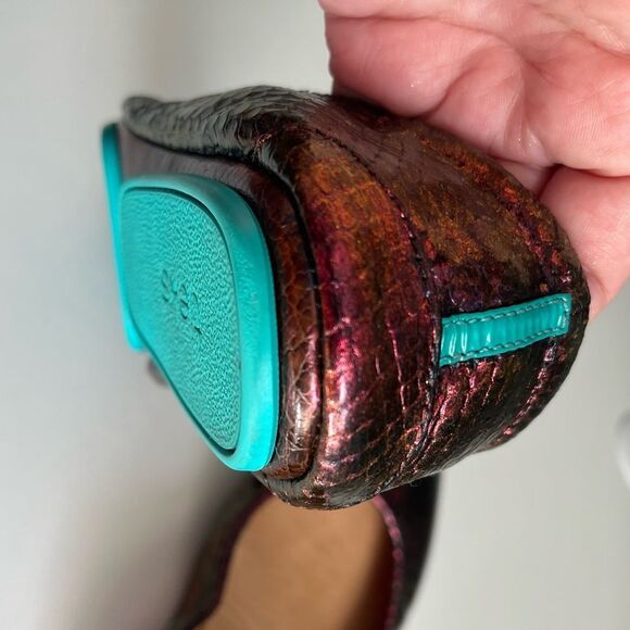 Custom Tieks Metallic Python Ballet Flats Maroon Pink Color Shift Size 7 - Picture 11 of 11